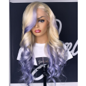 Magic Love Human Virgin Hair  Ombre Blonde Purple Color #613 Pre Plucked Lace Front Wig And Full Lace Wig For Black Woman Free Shipping (MAGIC0349)