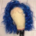  Magic Love Human Virgin Hair Bob Blue Curly Pre Plucked Lace Front Wig And Full Lace Wig For Black Woman Free Shipping (MAGIC0390)