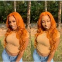 Magic Love Pre Plucked Lace Front Wig And Full Lace Wig Wave Orange Color Human Hair Wigs (MAGIC0341)