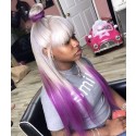 Magic Love Human Virgin Hair Ombre Purple& Grey Pre Plucked Lace Front Wig And Full Lace Wig For Black Woman Free Shipping (MAGIC0469)