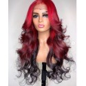 Magic Love Human Virgin Hair Ombre 99J Color Pre Plucked Lace Front Wig And Full Lace Wig For Black Woman Free Shipping (MAGIC0497)