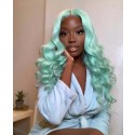 Magic Love Human Virgin Hair Green Color Pre Plucked Lace Front Wig And Full Lace Wig For Black Woman Free Shipping (MAGIC0461)