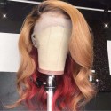 Magic Love Human Virgin Hair Ombre Red Pre Plucked Lace Front Wig And Full Lace Wig For Black Woman Free Shipping (MAGIC0397)