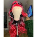 Magic Love Human Virgin Hair Ombre Red Pre Plucked Lace Front Wig And Full Lace Wig For Black Woman Free Shipping (MAGIC0399)