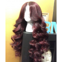 Magic Love Pre Plucked Factory Stock Burgundy Color 99J Wave Human Hair wigs (MAGIC0321)