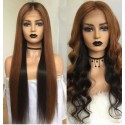 Magic Love Human Virgin Hair Ombre Color Pre Plucked Lace Front Wig And Full Lace Wig For Black Woman Free Shipping (MAGIC0343)