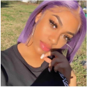 Magic Love Human Virgin Hair 13x6 Purple Bob Pre Plucked Lace Front Wig And Full Lace Wig For Black Woman Free Shipping (MAGIC0422)