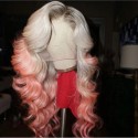 Magic Love Human Virgin Hair Ombre Pink Pre Plucked Lace Front Wig And Full Lace Wig For Black Woman Free Shipping (MAGIC0413)