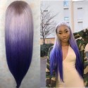 Magic Love Human Virgin Hair Ombre Purple Blue Pre Plucked Lace Front Wig And Full Lace Wig For Black Woman Free Shipping (MAGIC0477)