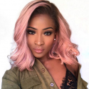 Magic Love Pre Plucked Factory Stock Wavy Ombre #4/PINK Color Human Hair Lace Wigs (MAGIC0212)