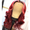 Magic Love Human Virgin Hair Ombre1B/Pink/Red Pre Plucked Lace Front Wig And Full Lace Wig For Black Woman Free Shipping (MAGIC0339)  