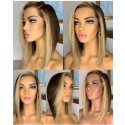  Magic Love Human Virgin Hair Ombre Summer Bob Wave Pre Plucked Lace Front Wig And Full Lace Wig For Black Woman Free Shipping (MAGIC0241)