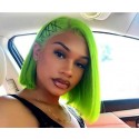 Magic Love Human Virgin Hair Green Color Summer Bob Pre Plucked Lace Front Wig And Full Lace Wig For Black Woman Free Shipping (MAGIC0260)