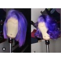 Magic Love Human Virgin Hair Purple Color Bob Pre Plucked Lace Front Wig And Full Lace Wig For Black Woman Free Shipping (MAGIC0412)