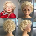 Magic Love Human Virgin Hair Summer Bob 613 Blonde Color Pre Plucked Lace Front Wig And Full Lace Wig For Black Woman Free Shipping (MAGIC0467)