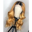 Magic Love Human Virgin Hair Ombre 1b/27 Wave Pre Plucked Lace Front Wig And Full Lace Wig For Black Woman Free Shipping (MAGIC0236)