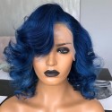 Magic Love Pre Plucked Lace Front Wig And Full Lace Wig Factory Stock BOB Wave Blue Color Human Hair wigs (MAGIC0249)