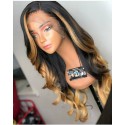 Magic Love Human Virgin Hair Ombre 1b/27 Pre Plucked Lace Front Wig And Full Lace Wig For Black Woman Free Shipping (MAGIC0157)