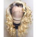 Magic Love Human Unprocessed Human Virgin Pre Plucked Ombre Blonde #4/613 Wave Lace Wigs(MAGIC0238)