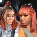 Magic Love Human Virgin Hair Orange Bob Pre Plucked Lace Front Wig And Full Lace Wig For Black Woman Free Shipping (MAGIC0479)