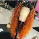 Magic Love Human Virgin Hair Ombre 1B/Orange Color Curly Pre Plucked Lace Front Wig And Full Lace Wig For Black Woman Free Shipping (MAGIC0281)