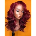 Magic Love Human Virgin Hair Ombre Red Pre Plucked Lace Front Wig And Full Lace Wig For Black Woman Free Shipping (MAGIC0423)