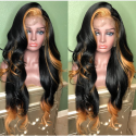 Magic Love Hair 300% Density Pre Plucked Human Hair Ombre 1b/27 Wave Closure Wig Made By Bundles And Closure/Frontal (MAGIC0242)