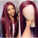 Magic Love Pre Plucked Factory Stock 13x6 Burgundy Color 99J Human Hair wigs (MAGIC0391)