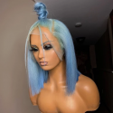 Magic Love Human Virgin Hair Blue Bob Pre Plucked Lace Front Wig And Full Lace Wig For Black Woman Free Shipping (MAGIC0261) (MAGIC0267)