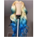 Magic Love Human Virgin Hair Ombre Blonde& Blue Pre Plucked Lace Front Wig And Full Lace Wig For Black Woman Free Shipping (MAGIC0193)
