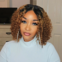 Magic Love Human Virgin Hair Curly 1b/27 Pre Plucked Lace Front Wig And Full Lace Wig For Black Woman Free Shipping (MAGIC0521)