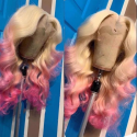 Magic Love Human Virgin Hair Ombre Pink Pre Plucked Lace Front Wig And Full Lace Wig For Black Woman Free Shipping (MAGIC0513)