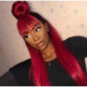 Magic Love Human Virgin Hair Red Color Wigs With Bangs Pre Plucked Lace Front Wig And Full Lace Wig For Black Woman Free Shipping (MAGIC0353)