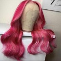 Magic Love Human Virgin Hair Ombre Pink Body Wave Pre Plucked Lace Front Wig And Full Lace Wig For Black Woman Free Shipping (MAGIC0478)