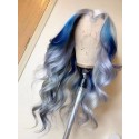 Magic Love Ombre Gray& Blue Color Pre Plucked Lace Front & Full lace Wig For Black Woman Free Shipping (MAGIC0402)