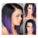  Magic Love Human Virgin Hair 1B/Purple Color Summer Bob Pre Plucked Lace Front Wig And Full Lace Wig For Black Woman Free Shipping (MAGIC0264)