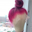 Magic Love Human Virgin Hair Ombre Pink Bob Pre Plucked Lace Front Wig And Full Lace Wig For Black Woman Free Shipping (MAGIC0441)