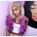  Magic Love Human Virgin Hair Ombre Purple Pre Plucked Lace Front Wig And Full Lace Wig For Black Woman Free Shipping (MAGIC0457)