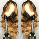 Magic Love Human Virgin Hair Ombre Pre Plucked 13x6 Lace Front Wig  For Black Woman Free Shipping (MAGIC0284)