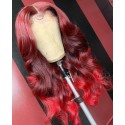 Magic Love Human Virgin Hair Ombre Red Pre Plucked Lace Front Wig And Full Lace Wig For Black Woman Free Shipping (MAGIC0427)