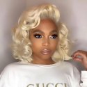 Magic Love Hair Pre Plucked Brazilian Human Virgin Hair Blonde Color 613 Wave Lace Front Wig & Full Lace Wig（magic0224）