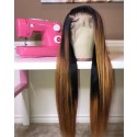 Magic Love Human Virgin Hair Ombre 1b/27 Pre Plucked Lace Front Wig And Full Lace Wig For Black Woman Free Shipping (MAGIC0465)