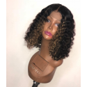 Magic Love Human Virgin Hair Ombre Curl 1b/27 Pre Plucked Lace Front Wig And Full Lace Wig For Black Woman Free Shipping (MAGIC0166)