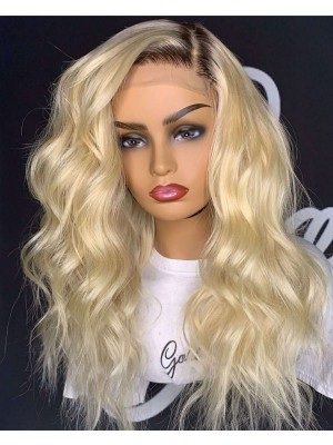 Magic Love Human Unprocessed Human Virgin Pre Plucked Ombre Blonde #4/613 Wave Lace Wigs(MAGIC0194)