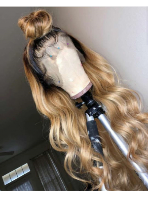 Magic Love Human Virgin Hair Summer Style Ombre Color Pre Plucked Lace Front Wig And Full Lace Wig For Black Woman Free Shipping (MAGIC0282)