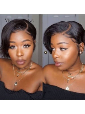Magic Love Human Virgin Hair Summer Bob Natural Color Pre Plucked Lace Front Wig And Full Lace Wig For Black Woman Free Shipping (MAGIC0512)