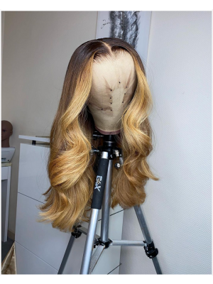 Magic Love Human Virgin Hair 1b/27 WAVY Pre Plucked Lace Front Wig And Full Lace Wig For Black Woman Free Shipping (MAGIC0560)