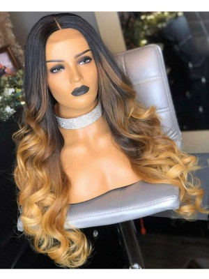 Magic Love Human Virgin Hair Ombre 1b/27 Pre Plucked Lace Front Wig And Full Lace Wig For Black Woman Free Shipping (MAGIC0165)