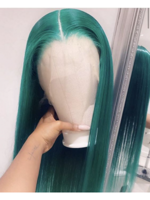 Magic Love Human Virgin Hair Green Color Pre Plucked Lace Front Wig And Full Lace Wig For Black Woman Free Shipping (MAGIC0429)