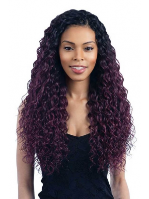 Magic Love Human Virgin Hair Ombre Loose Curl 1b/Purple Pre Plucked Lace Front Wig And Full Lace Wig For Black Woman Free Shipping (MAGIC0202)